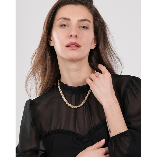 The Chain Addiction γυναικείο ασημί κολιέ φαρδιά αλυσίδα Κοσμήματα