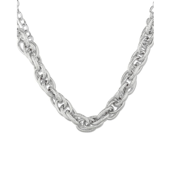 The Chain Addiction γυναικείο ασημί κολιέ πολύ φαρδιά αλυσίδα