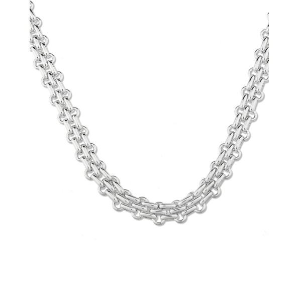 The Chain Addiction ασημί κολιέ αλυσίδα με ορθογώνιους κρίκους