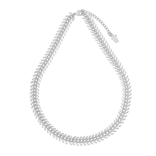 The Chain Addiction γυναικείο ασημί κολιέ αλυσίδα με σχέδιο φύλλα Κοσμήματα