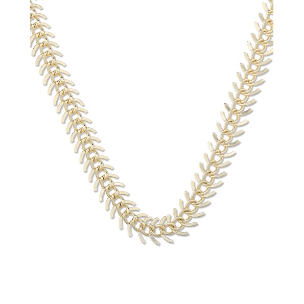 The Chain Addiction γυναικείο επίχρυσο κολιέ αλυσίδα με σχέδιο φύλλα