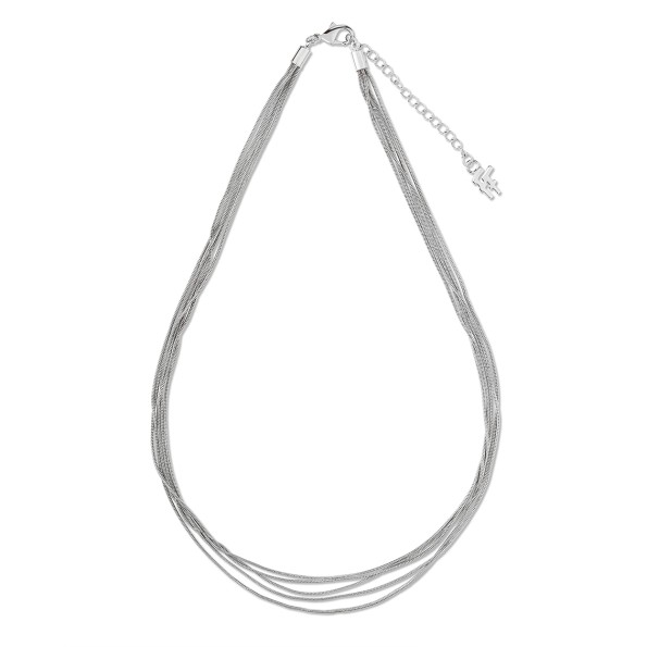 The Chain Addiction γυναικείο ασημί κολιέ πολλές λεπτές αλυσίδες Κοσμήματα