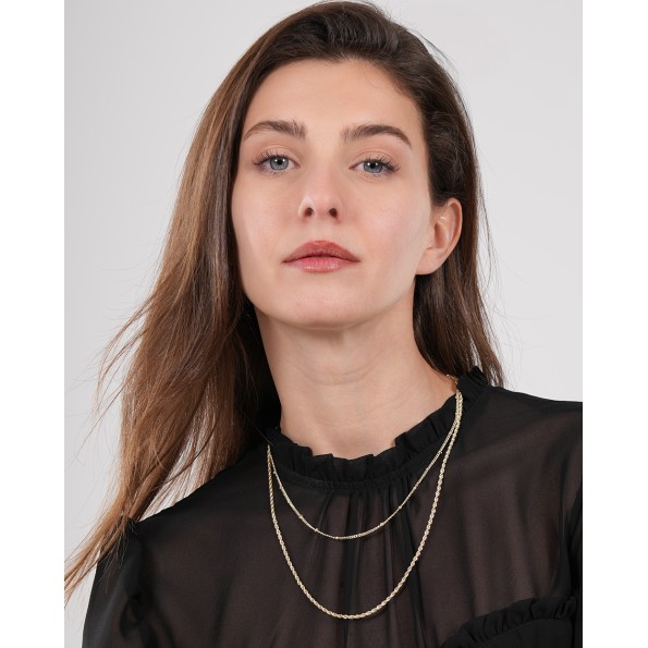 The Chain Addiction γυναικείο επίχρυσο κολιέ διπλή αλυσίδα Κοσμήματα