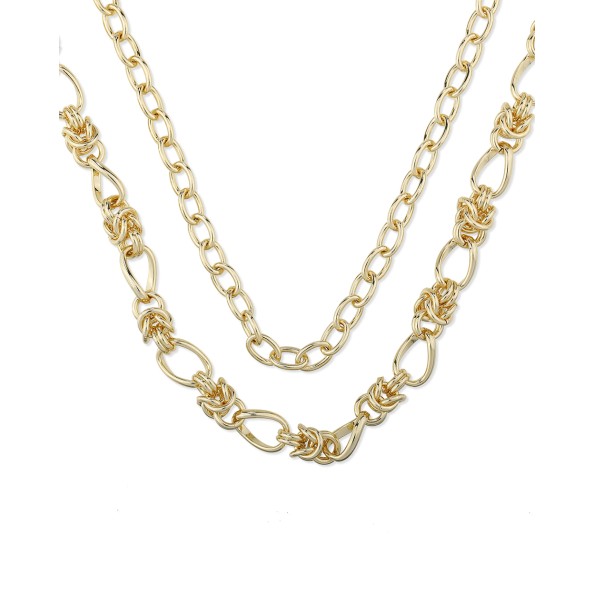 The Chain Addiction γυναικείο επίχρυσο κολιέ διπλή αλυσίδα