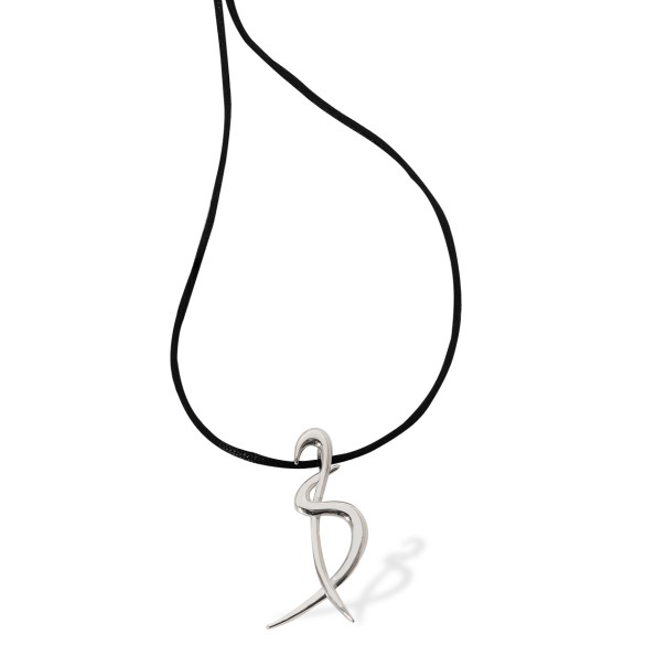 Lucky Charm 2025 silver necklace in satin cord 