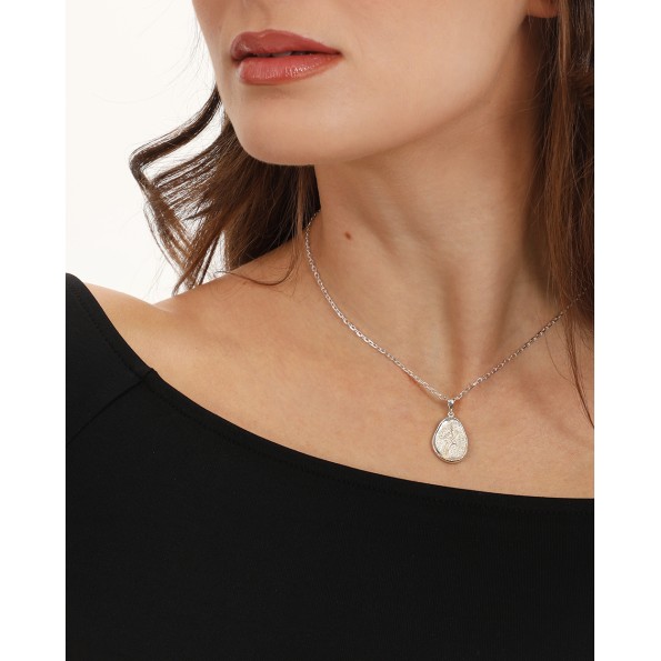 Lucky Charm 2026 γυναικείο ασημένιο κολιέ με σχέδιο στάχυ