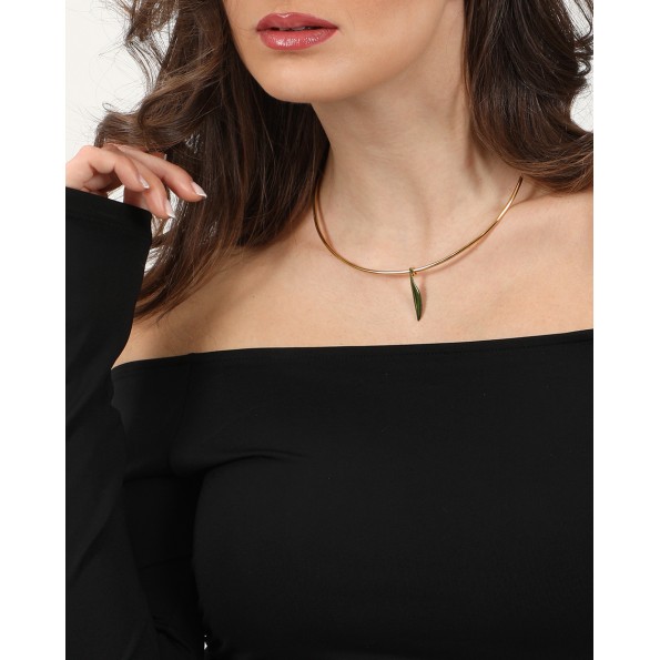 Anima Olea γυναικείο επίχρυσο παντατίφ σε πράσινο Κοσμήματα