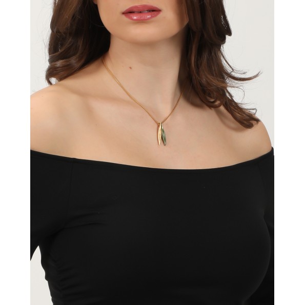 Anima Olea γυναικείο επίχρυσο παντατίφ σε πράσινο Κοσμήματα