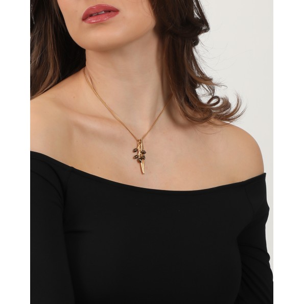 Anima Olea γυναικείο επίχρυσο παντατίφ σε καφέ Κοσμήματα