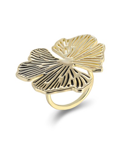 Mystic Petals γυναικείο επίχρυσο δαχτυλίδι με μεγάλο μοτίφ και μαύρο σμάλτο Mystic Petals γυναικείο επίχρυσο δαχτυλίδι με μεγάλο μοτίφ και μαύρο σμάλτο