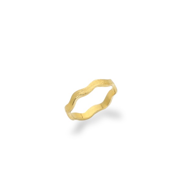 Wavy Flair λεπτή βέρα επίχρυσο κυματιστό δαχτυλίδι