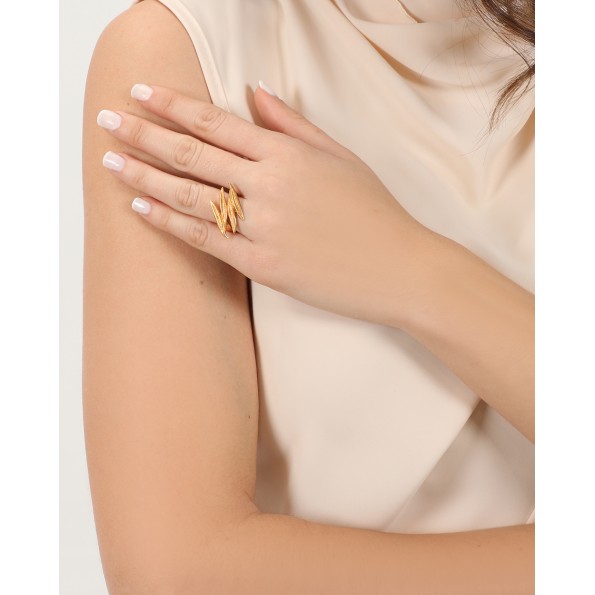 Anima Olea γυναικείο επίχρυσο δαχτυλίδι Κοσμήματα