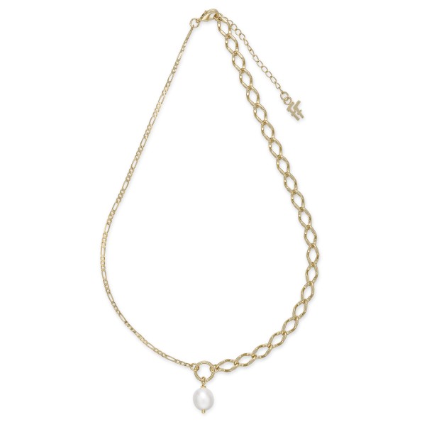 The Chain Addiction επίχρυσο κολιέ αλυσίδα με πέρλα Κοσμήματα