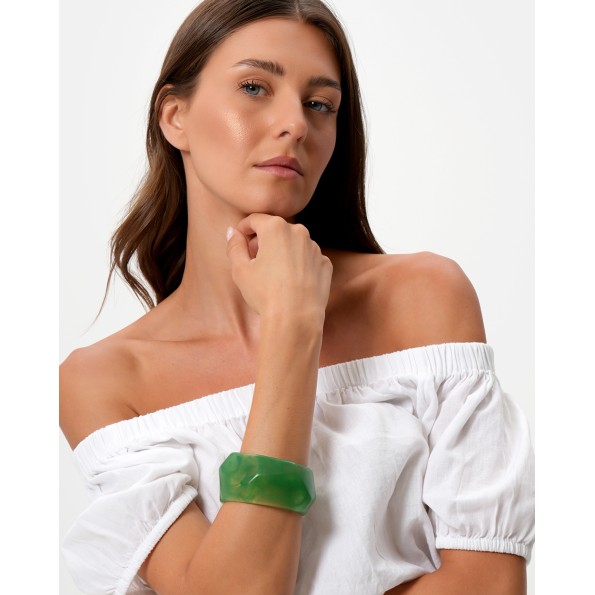 Impress Me γυναικείo σταθερό βραχιόλι πράσινο χρώμα μεσαίο Κοσμήματα