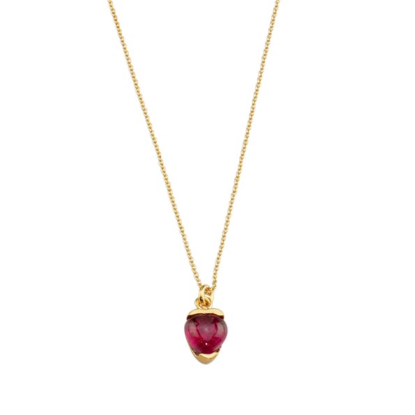 On and On ladies gold plated necklace with small synthetic stone