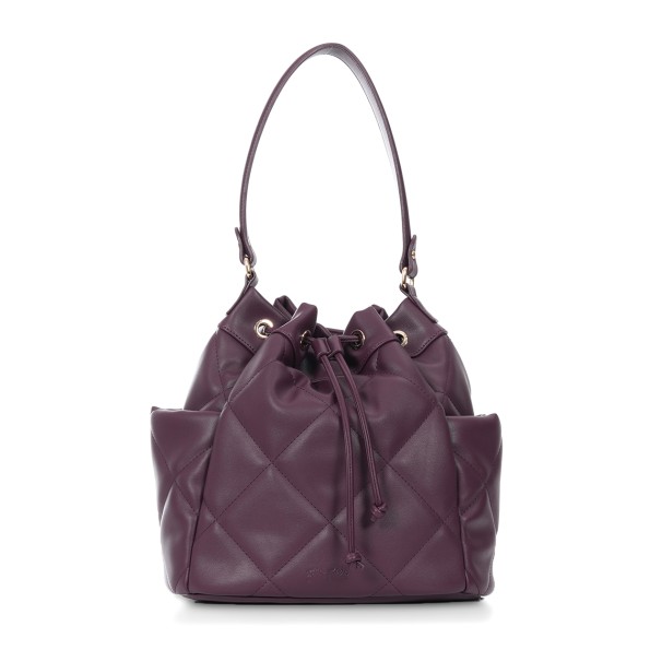 Hype me up medium guilted plum bucket bag