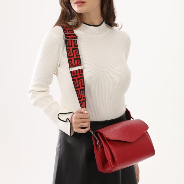 Metropolitan Fab μεσαία κόκκινη δερμάτινη crossbody τσάντα Τσάντες