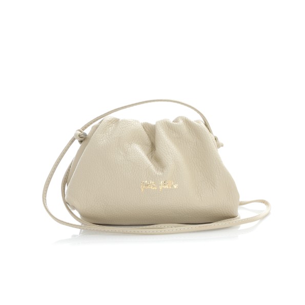 Metropolitan Fab μικρή μπεζ δερμάτινη τσάντα crossbody