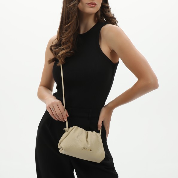 Metropolitan Fab μικρή μπεζ δερμάτινη τσάντα crossbody Τσάντες