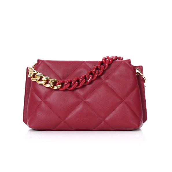 Hype me up medium quilted burgundy crossbody bag