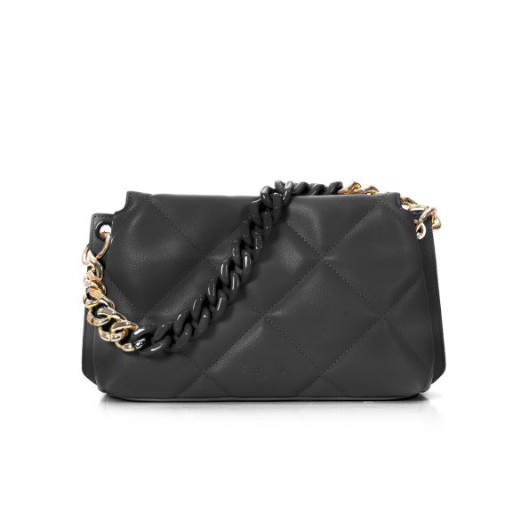 Hype me up medium quilted black crossbody bag