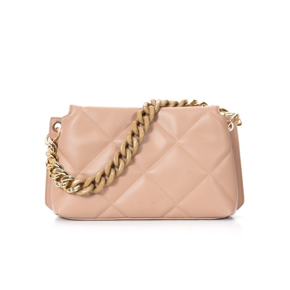 Hype me up medium quilted beige crossbody bag