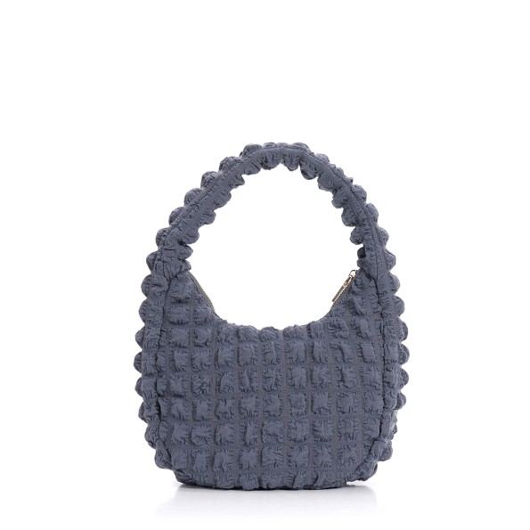Hype me up medium quilted gray hobo bag