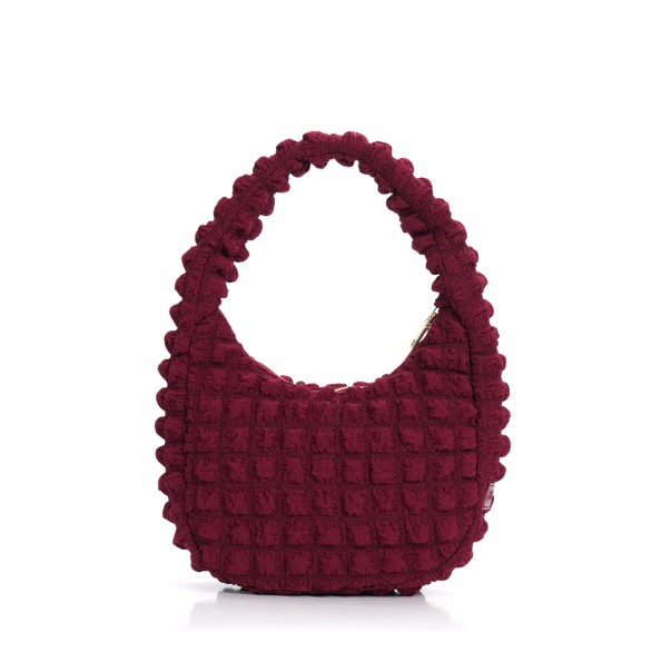 Hype me up medium quilted burgundy hobo bag