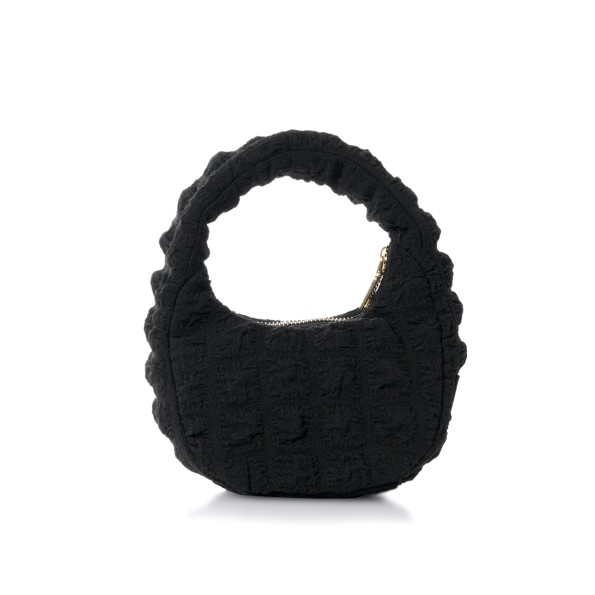Hype me up small quilted black hobo bag