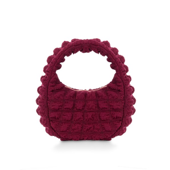 Hype me up small quilted burgundy hobo bag