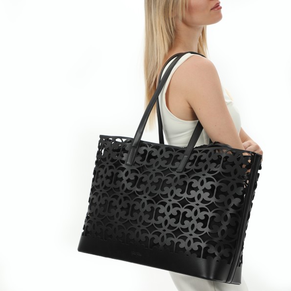 Wavy Flair μεγάλη μαύρη τσάντα tote Τσάντες