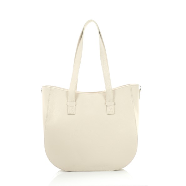 Metropolitan Fab μεγάλη μπεζ δερμάτινη τσάντα tote Τσάντες