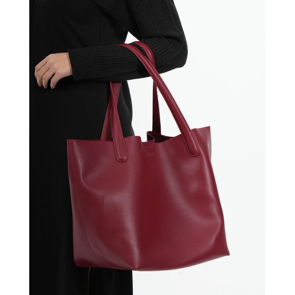 City Vibes  μεγάλη μπορντό τσάντα tote με εσωτερικό τσαντάκι χιαστί Τσάντες