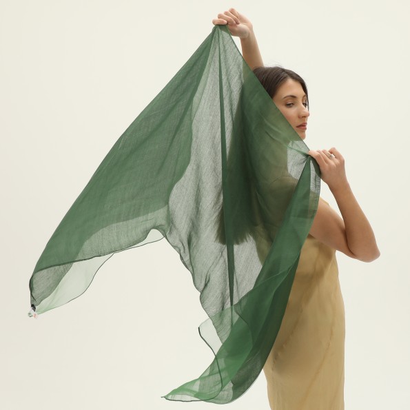 Φουλάρι μεταξωτό σε πράσινο χρώμα Αξεσουάρ