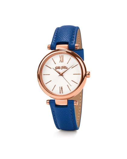 Cyclos Επίχρυσο Μπλε Δερμάτινο Ρολόι Cyclos Επίχρυσο Μπλε Δερμάτινο Ρολόι