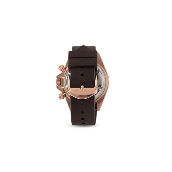 Color Me Free ροζ επίχρυσο ρολόι με καφέ λουράκι σιλικόνης Ρολόγια