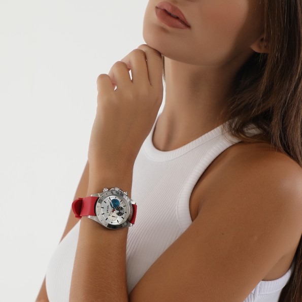 Color Me Free ρολόι με κόκκινο λουράκι σιλικόνης Ρολόγια