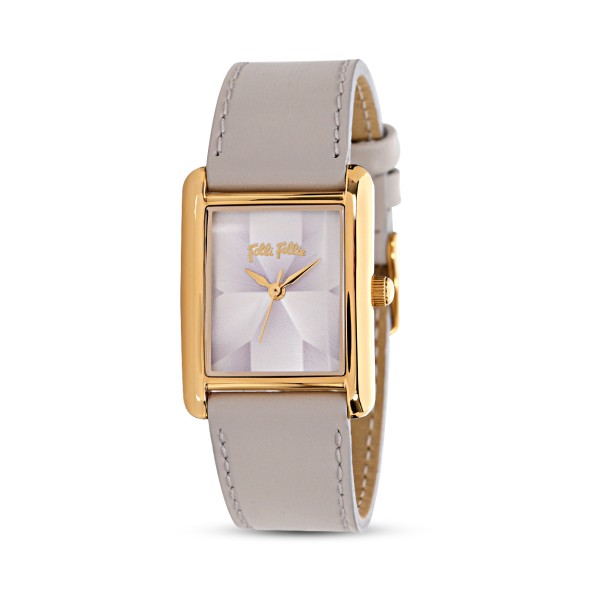 Hidden Nymphs stainless steel ladies watch gray leather strap