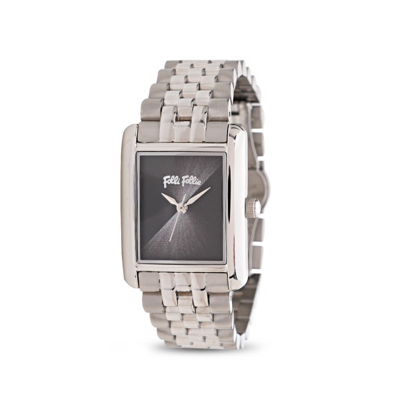 Hidden Nymphs stainless steel ladies watch with bracelet black dial